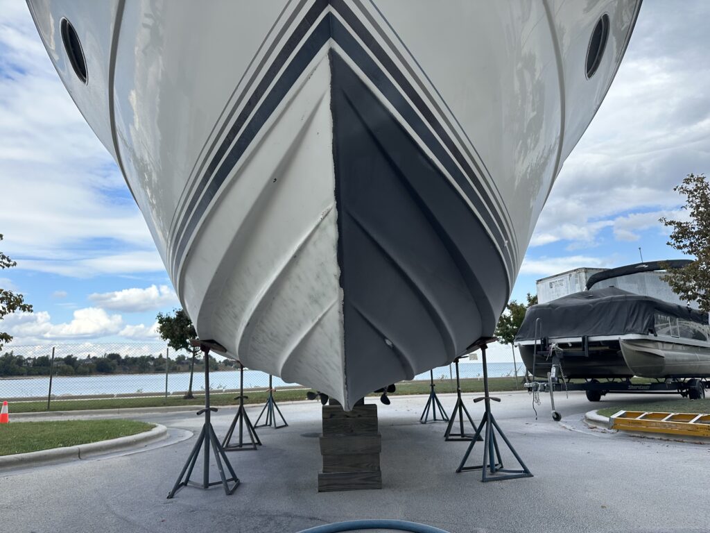 During Salt Blasting a Boat During Salt Blasting a Boat
