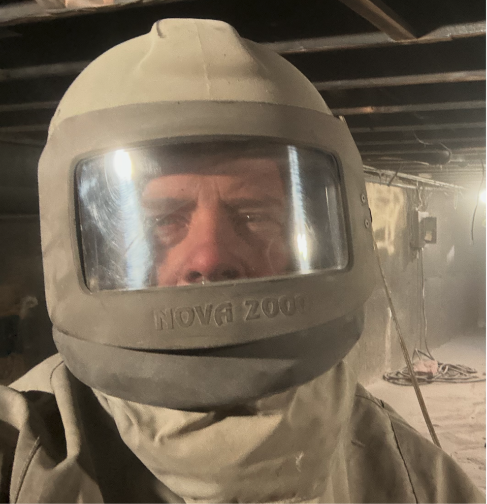 Chris in Blasting Helmet